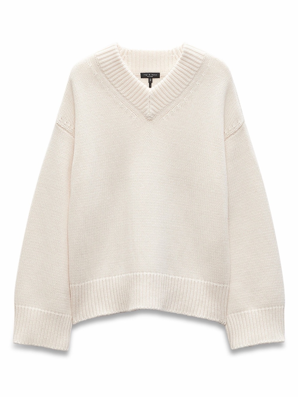 Rag & Bone Wool-Cashmere V-neck Ivory sweater